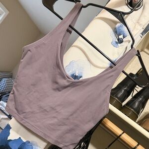 Women's purple crop Tank Top with built in bra